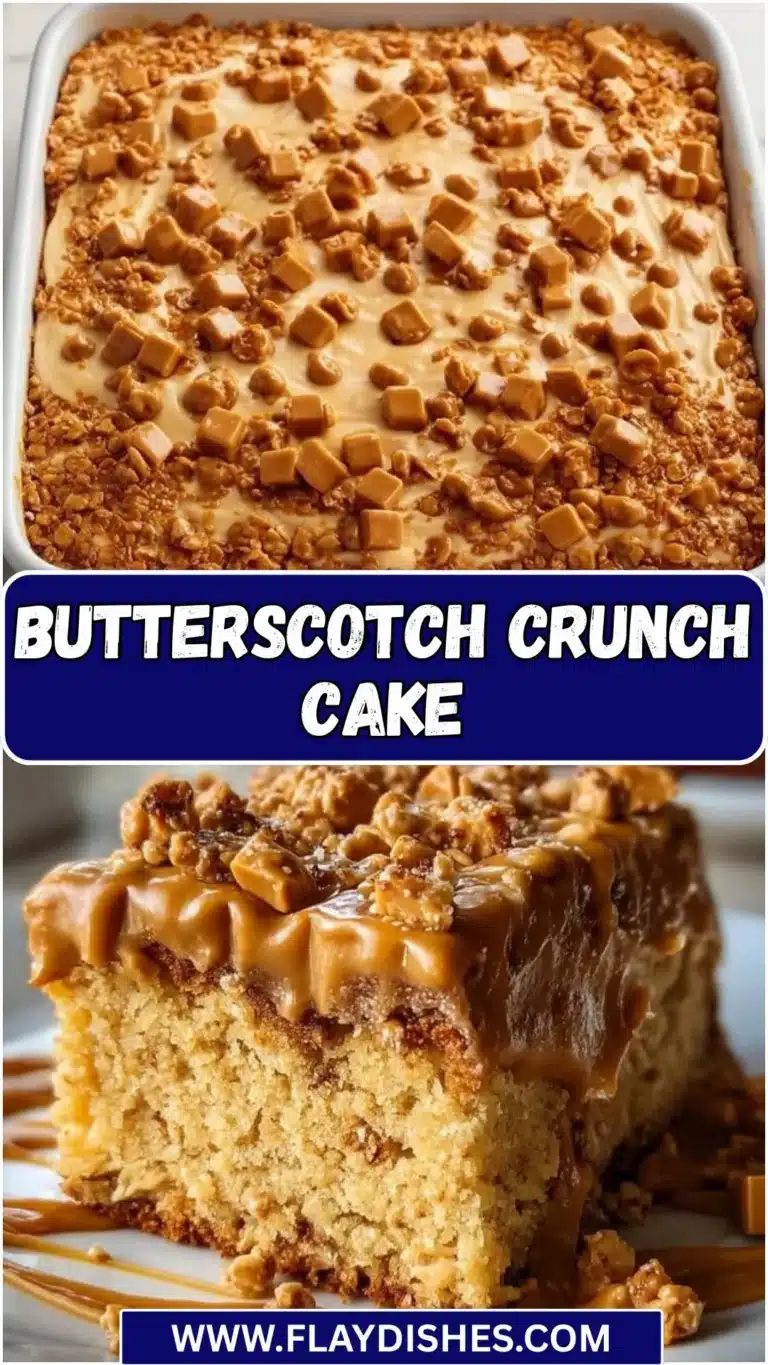 Butterscotch Crunch Cake 6 Delicious Butterscotch Crunch Cake topped with crushed butterscotch candies