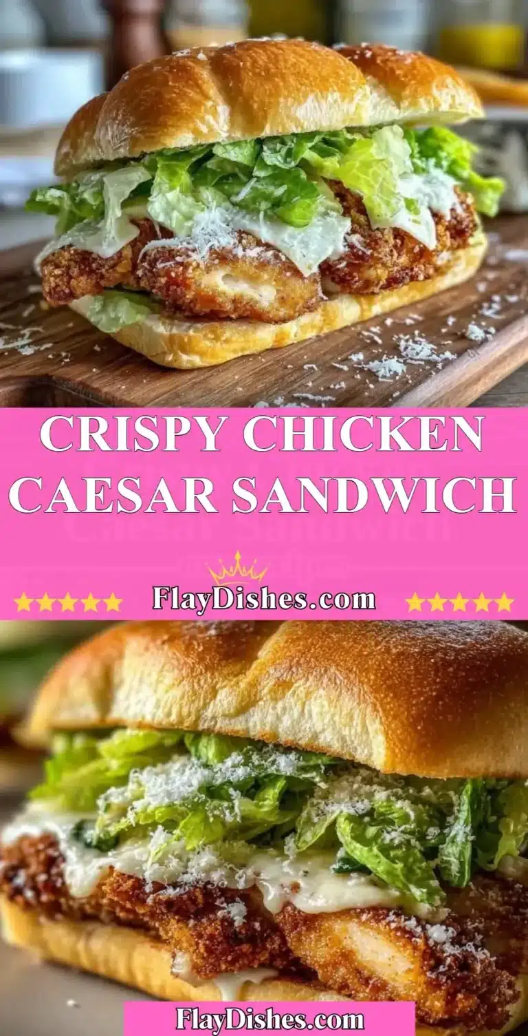 Crispy Chicken Caesar Sandwich topped with lettuce and Caesar dressing