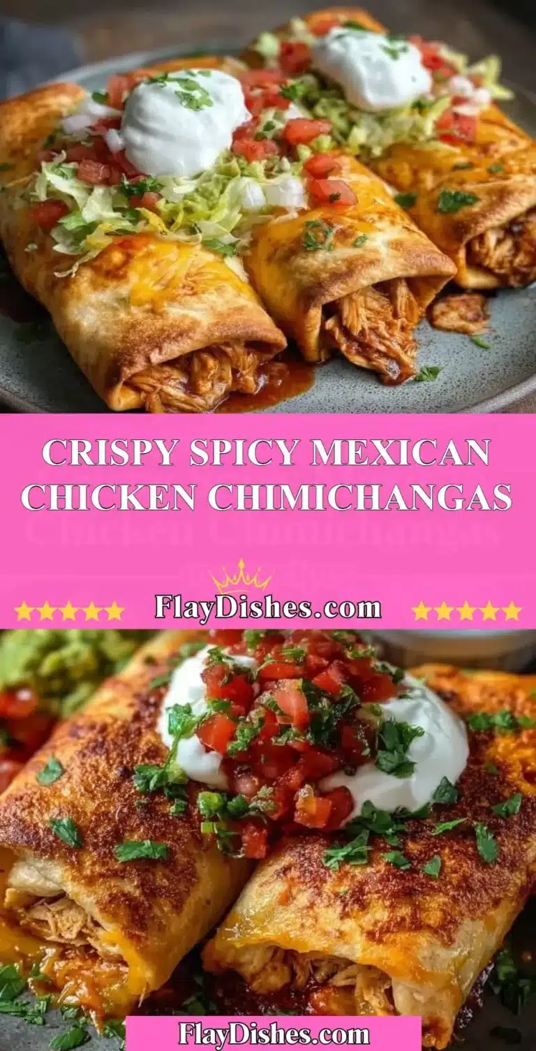 Crispy spicy Mexican chicken chimichangas served with toppings