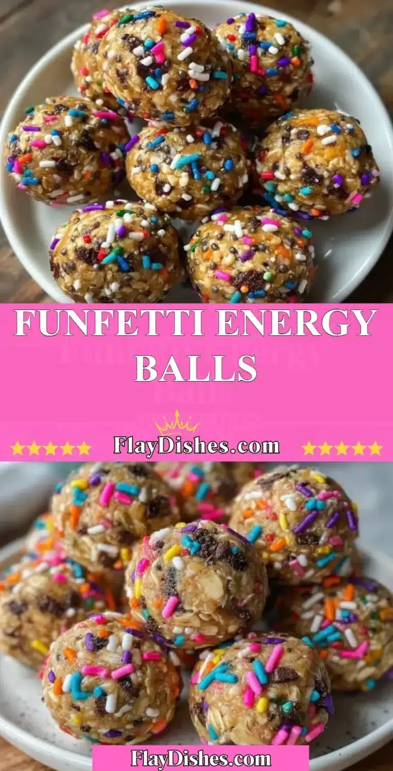 Funfetti Energy Balls 4 Homemade Funfetti Energy Balls with colorful sprinkles and healthy ingredients.