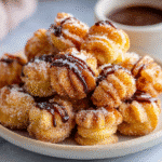 Fluffy Air Fryer Churro Bites 3 Fluffy air fryer churro bites coated in cinnamon sugar