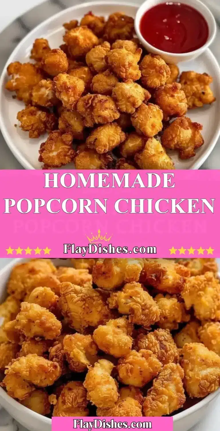 Delicious homemade popcorn chicken served with dipping sauce
