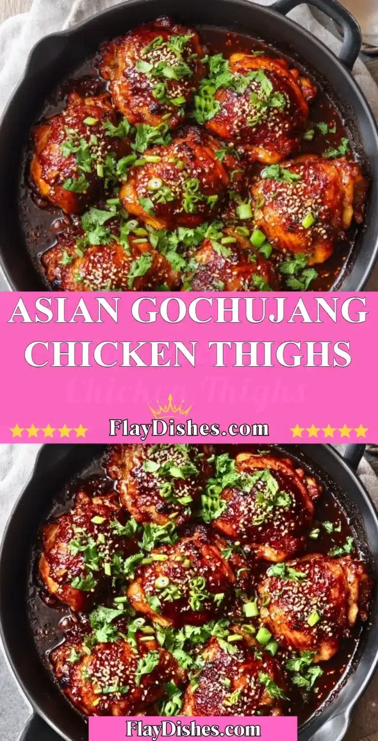 Asian Gochujang Chicken Thighs 6 Delicious Asian Gochujang Chicken Thighs served on a plate