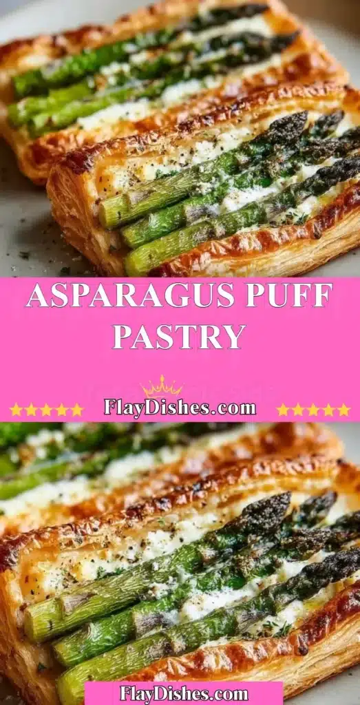 Asparagus Puff Pastry with golden crust and fresh asparagus spears