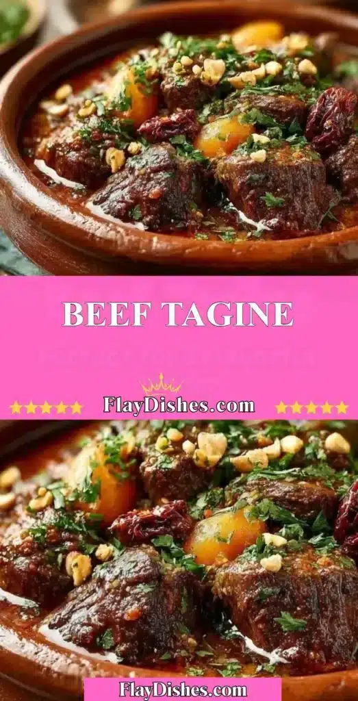 Delicious Beef Tagine with spices and vegetables in a traditional Moroccan pot