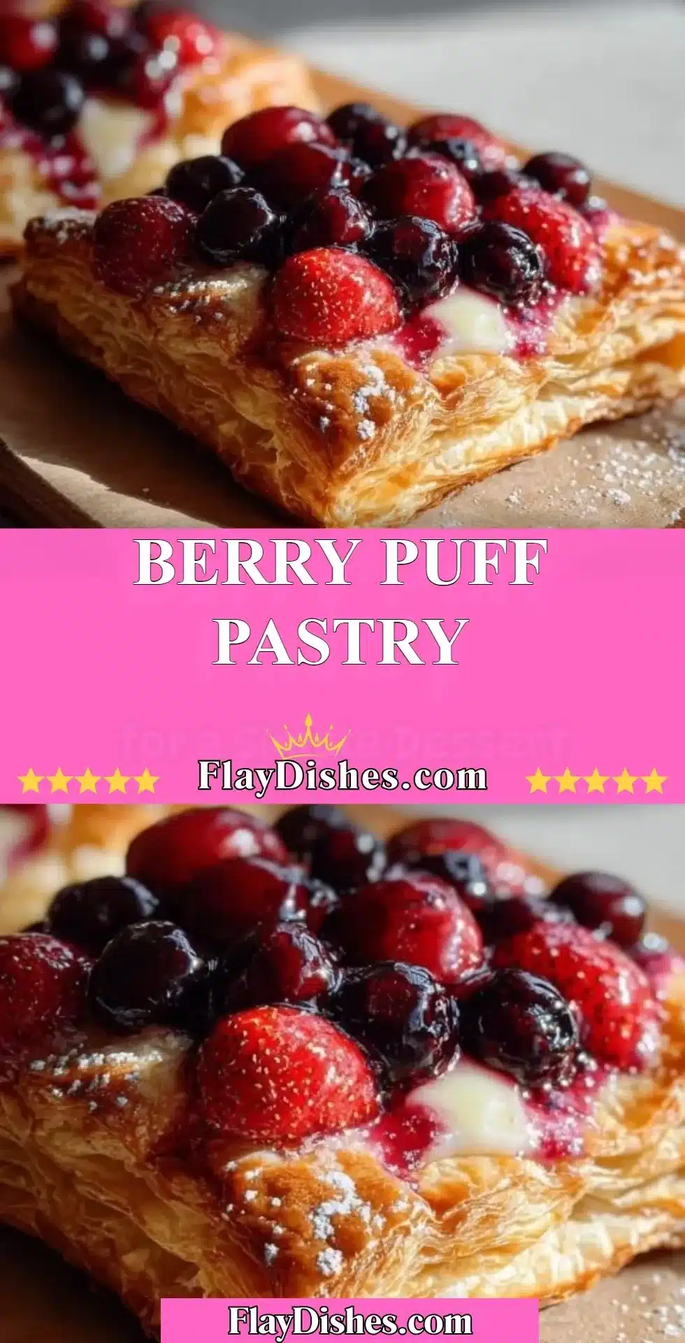 Berry Puff Pastry 2 Freshly baked berry puff pastry with colorful berries on top