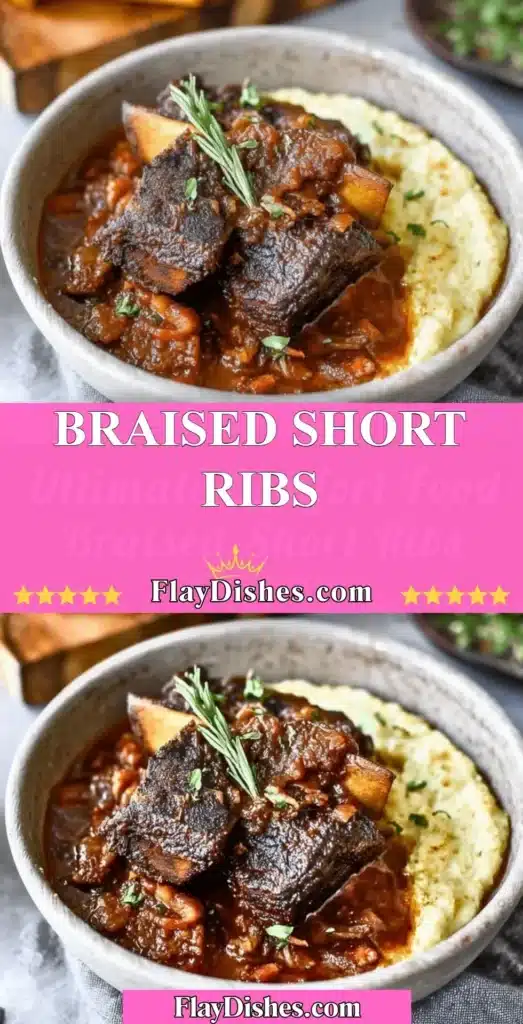 Deliciously braised short ribs served with garnishes