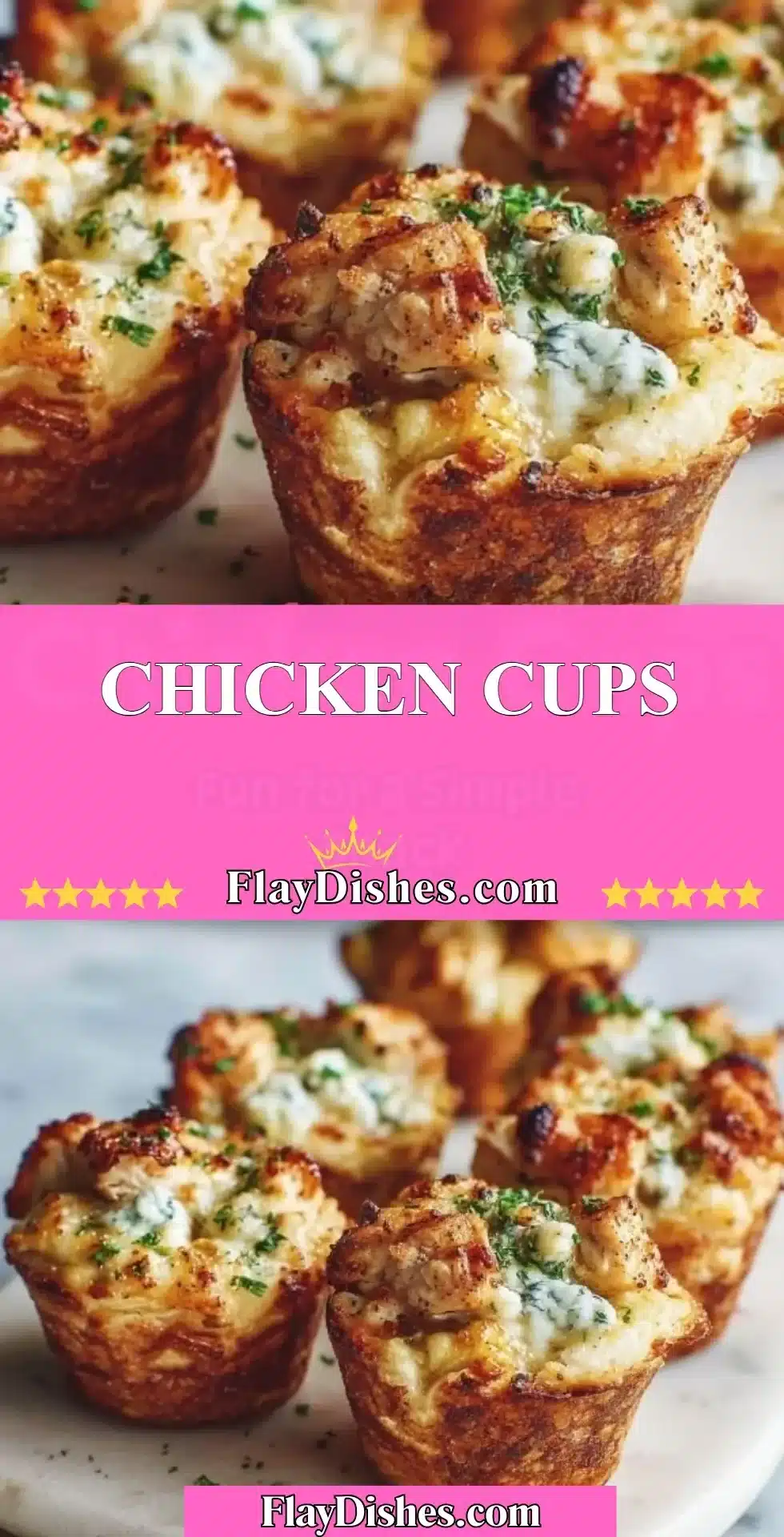 Delicious Chicken Cups served on a platter, perfect for appetizers.