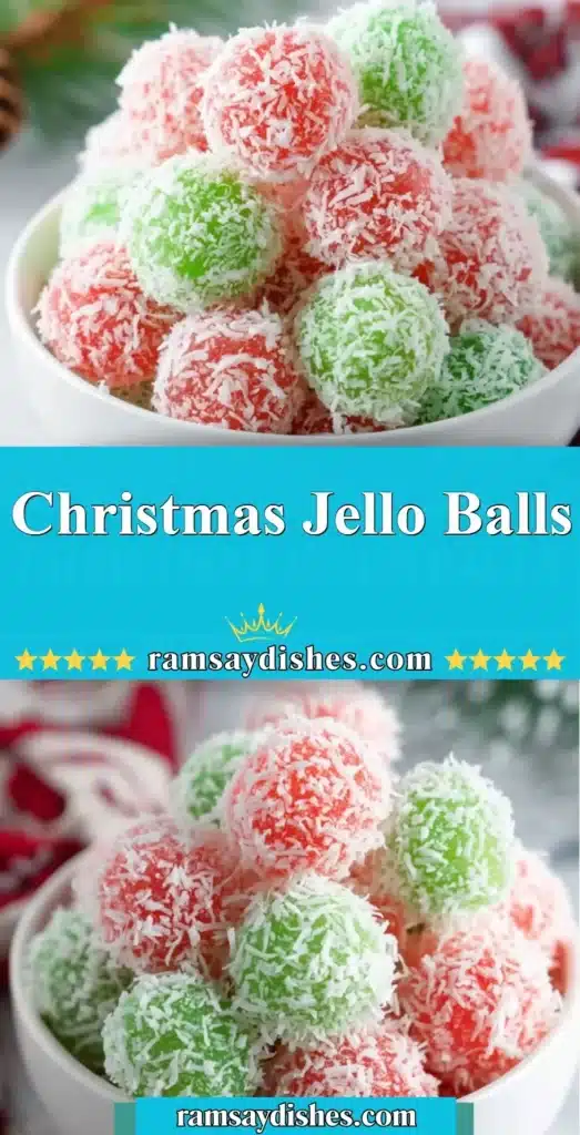 Festive Christmas Jello Balls - colorful gelatin dessert for holiday parties