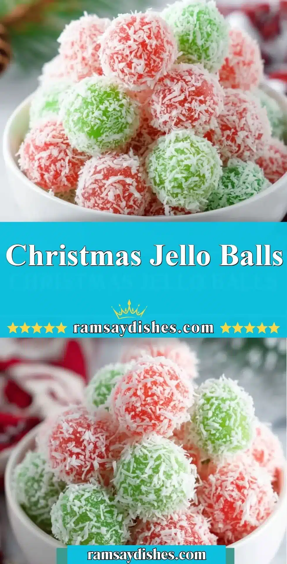 Christmas Jello Balls 2 Festive Christmas Jello Balls - colorful gelatin dessert for holiday parties
