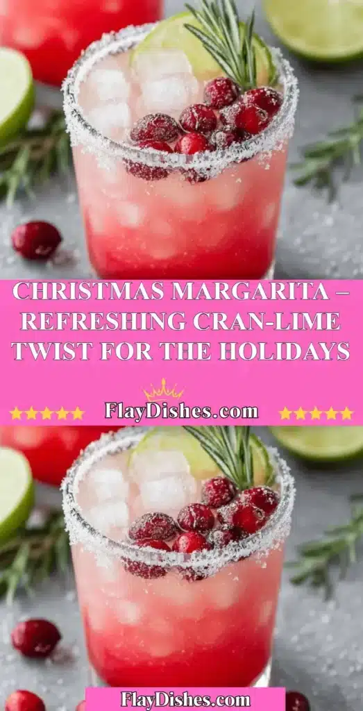 Refreshing Christmas Margarita with cran-lime twist, perfect holiday cocktail.