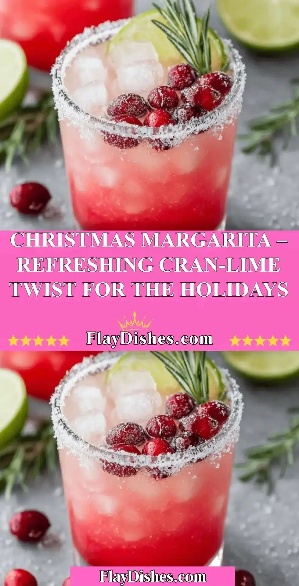 Refreshing Christmas Margarita with cran-lime twist, perfect holiday cocktail.