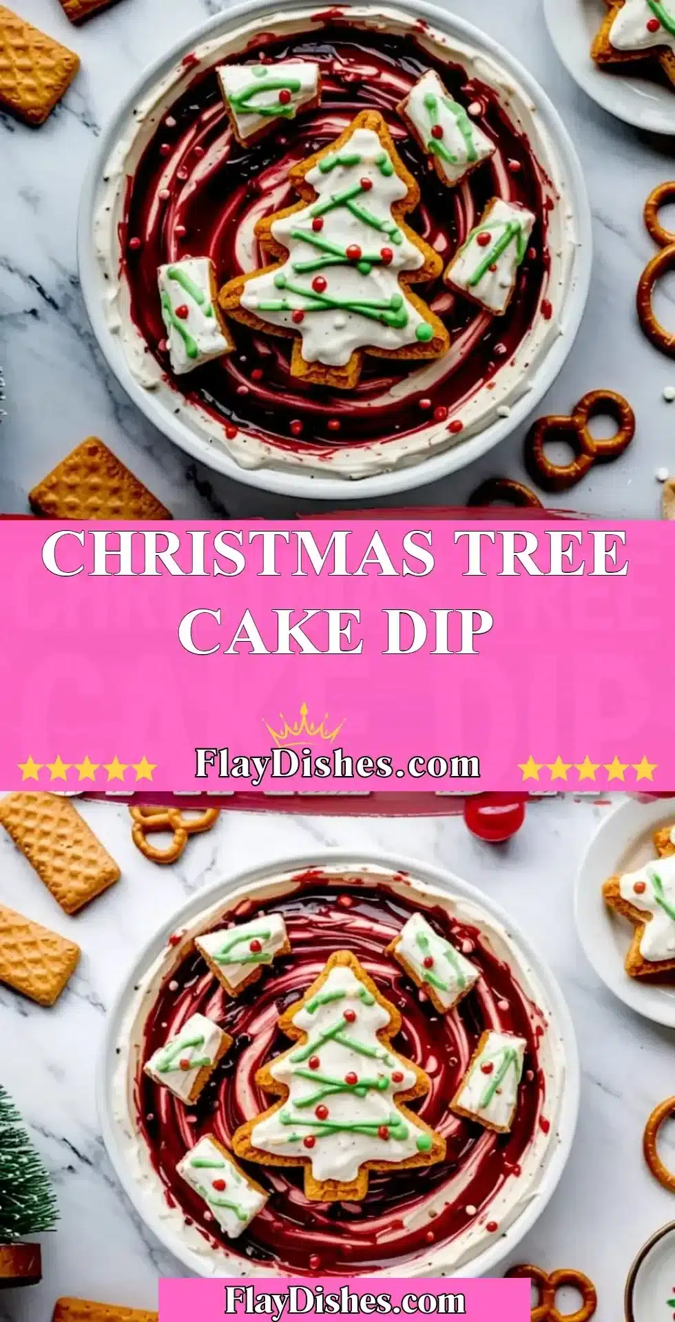 Delicious Christmas Tree Cake Dip served in a festive bowl for holiday parties