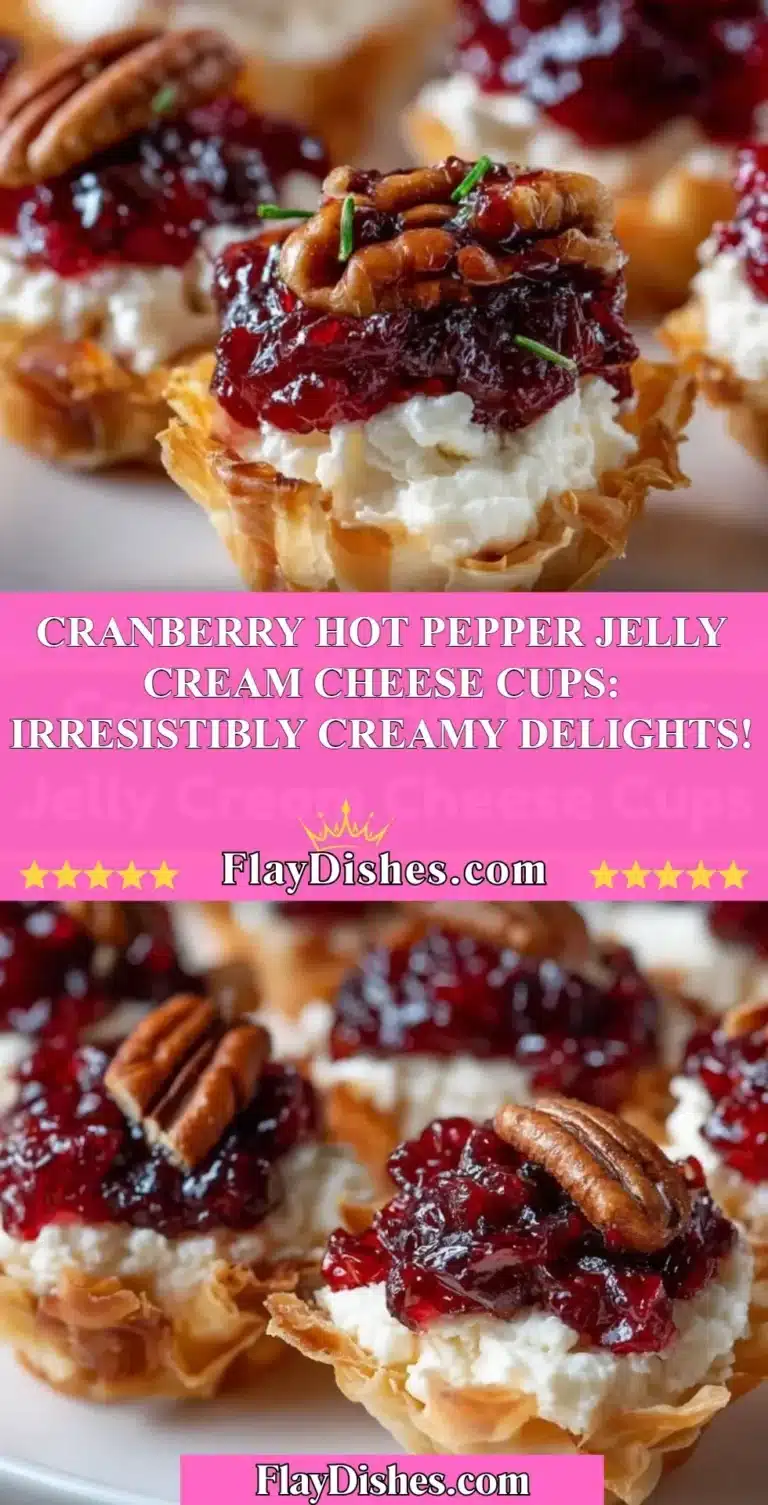 Cranberry Hot Pepper Jelly Cream Cheese Cups: Irresistibly Creamy Delights! 9 Cranberry Hot Pepper Jelly Cream Cheese Cups served on a platter