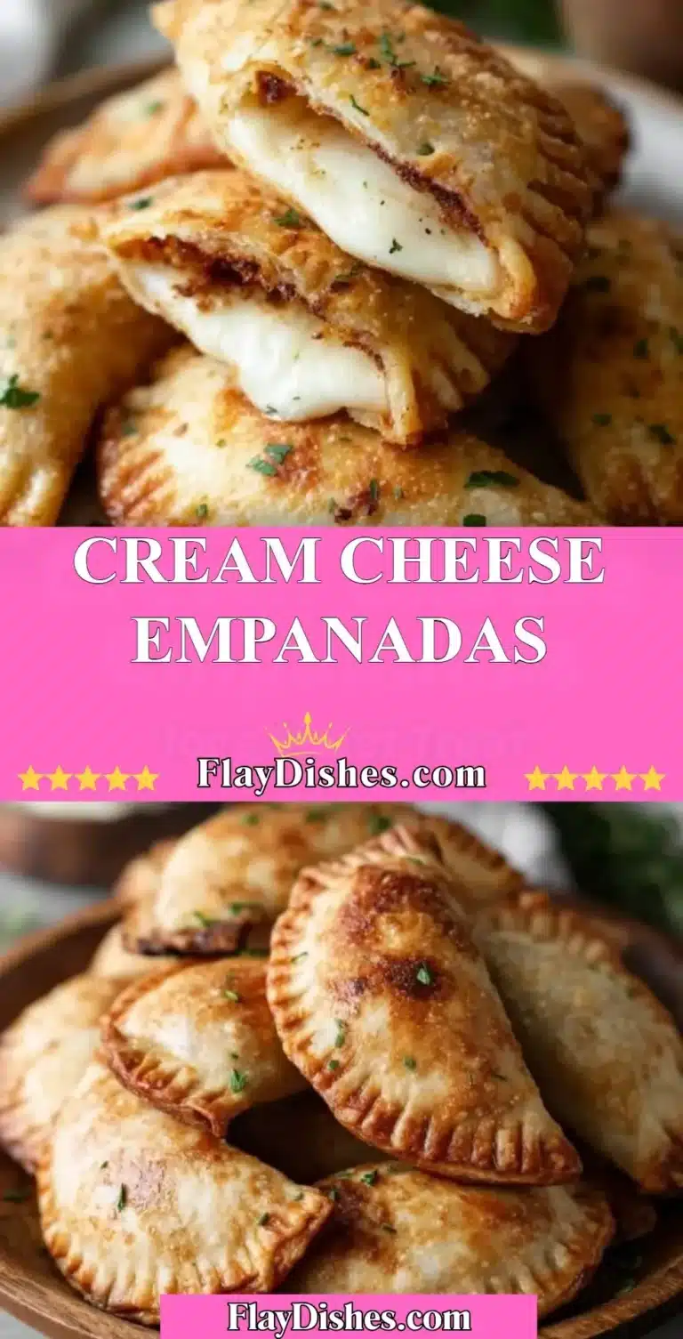 Cream Cheese Empanadas 6 Golden cream cheese empanadas freshly baked and ready to serve