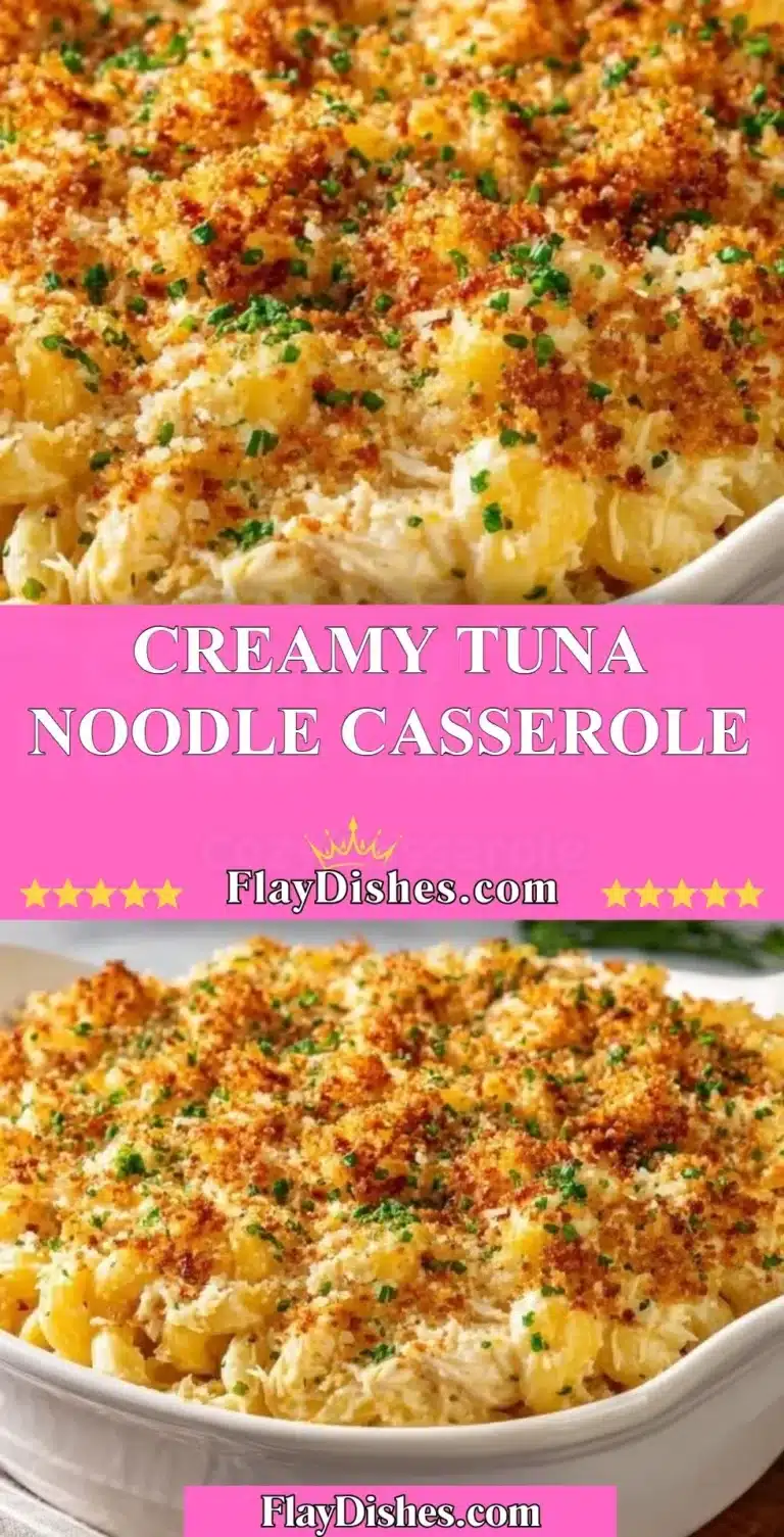 Creamy Tuna Noodle Casserole 9 Creamy tuna noodle casserole served in a bowl with a sprinkle of parsley.