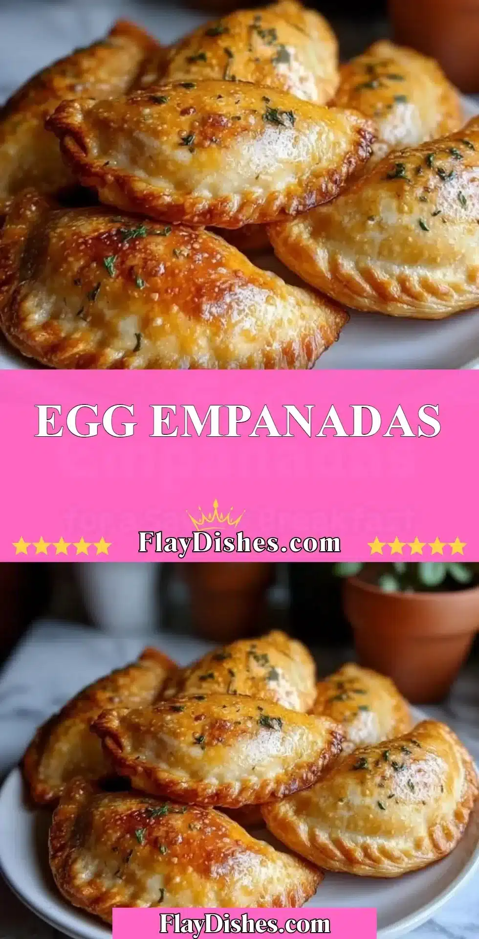 Homemade Egg Empanadas freshly baked and golden brown