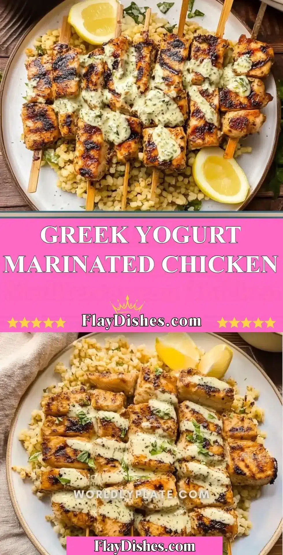 Greek yogurt marinated chicken ready to be grilled or baked