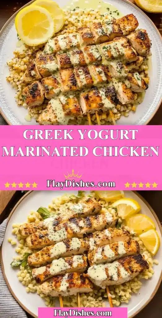 Greek Yogurt Marinated Chicken dish showcasing juicy chicken coated in yogurt