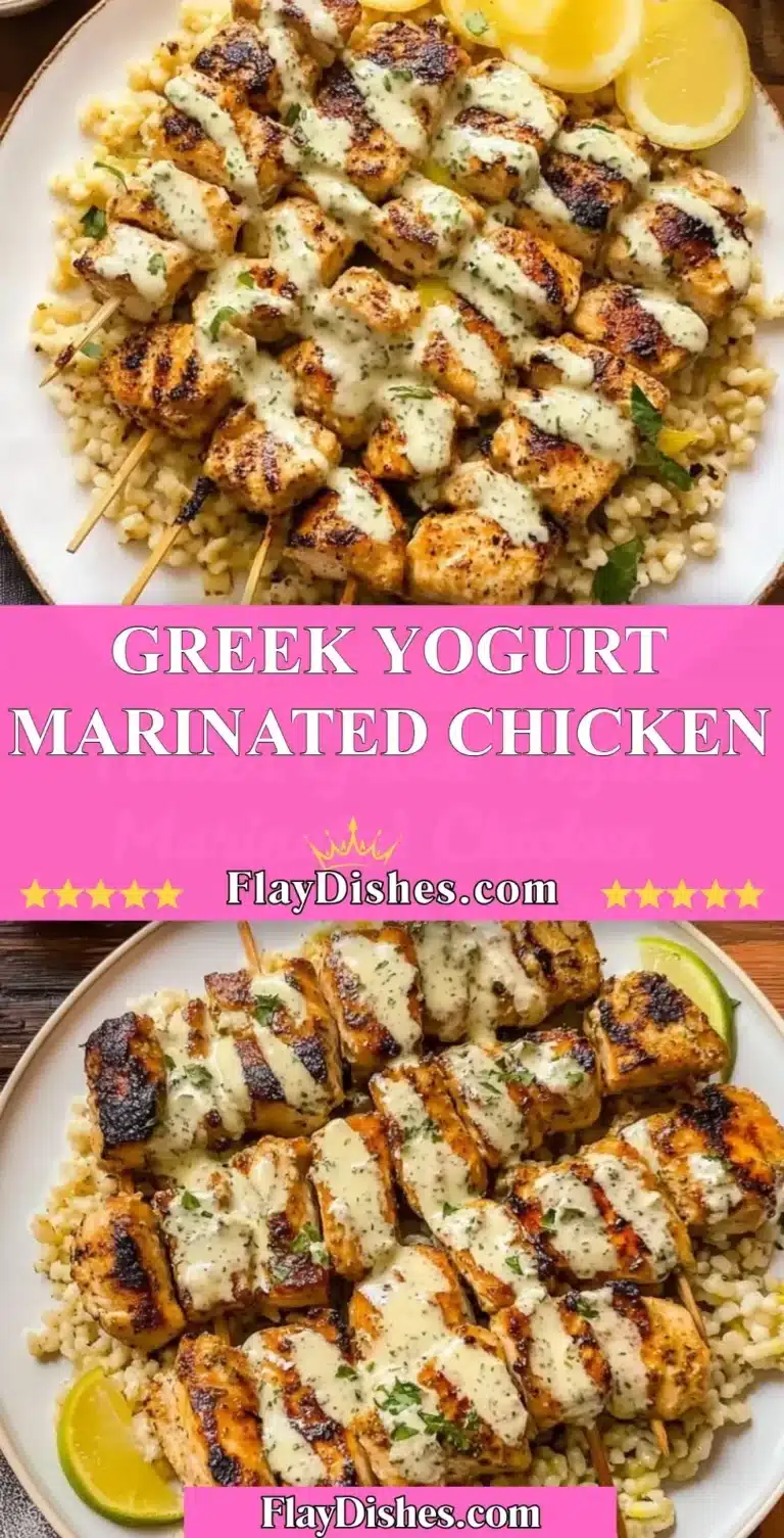 Delicious Greek yogurt marinated chicken grilled to perfection