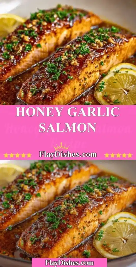 Delicious Honey Garlic Salmon glazed with a sweet and savory sauce