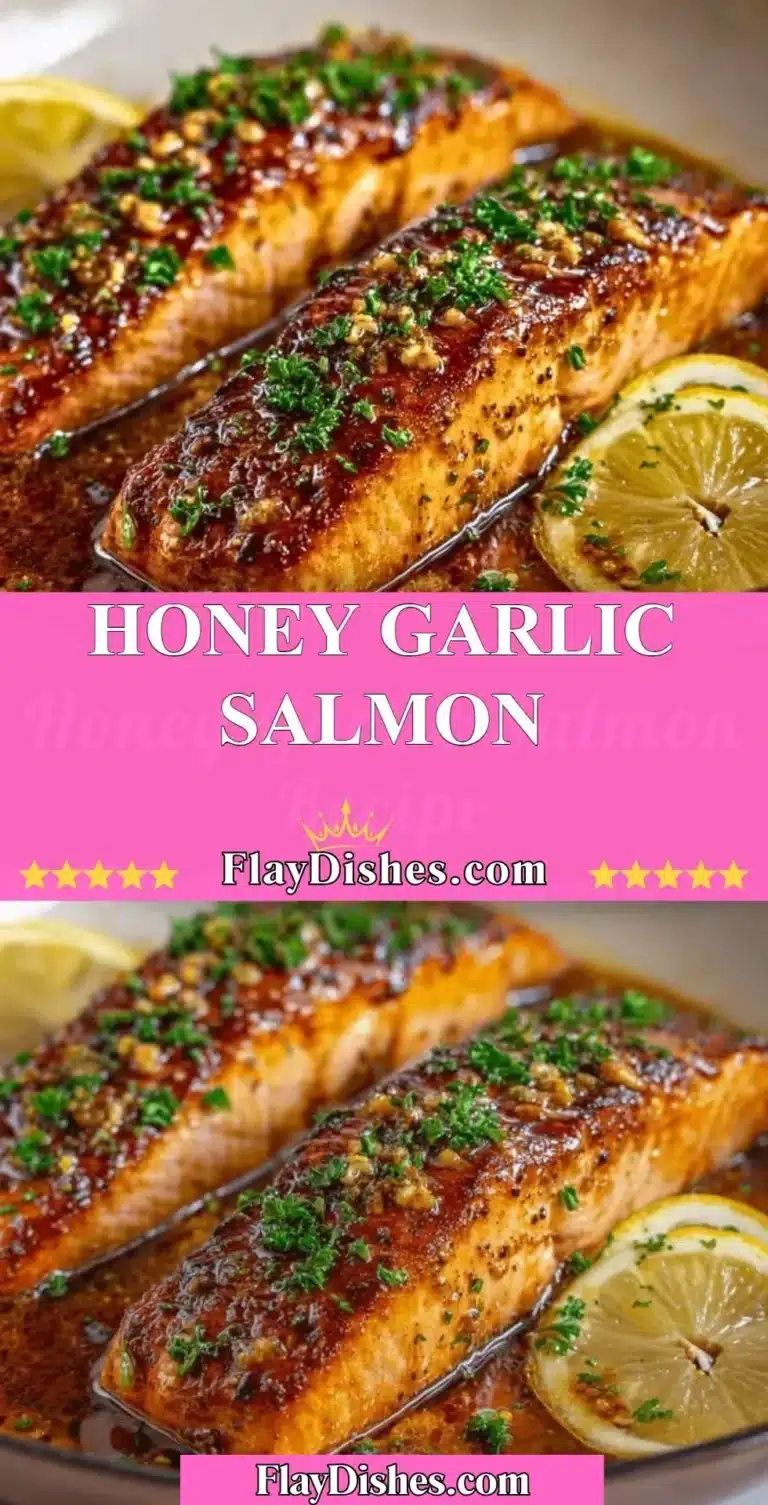 Delicious Honey Garlic Salmon glazed with a sweet and savory sauce