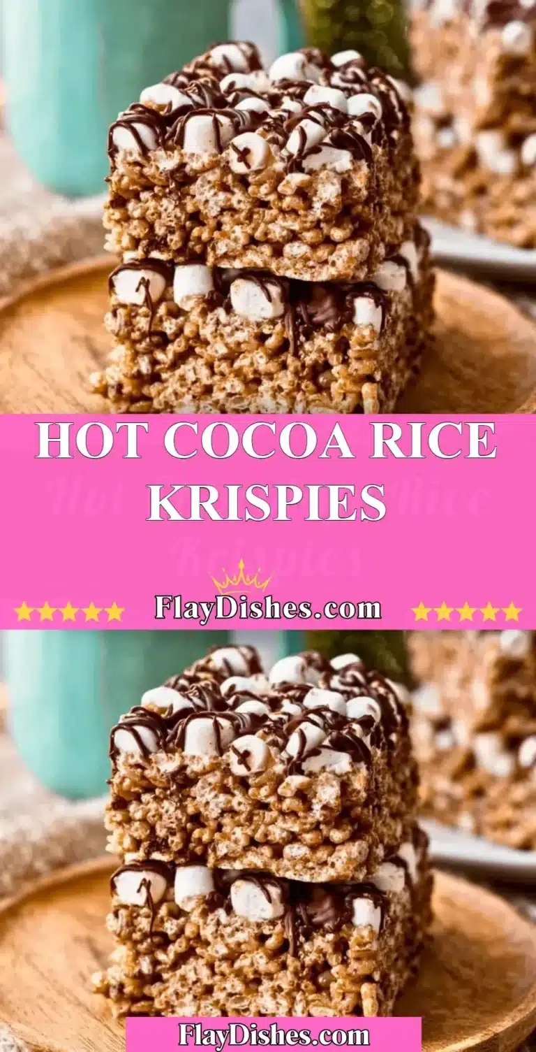Delicious Hot Cocoa Rice Krispies Treats topped with marshmallows and chocolate