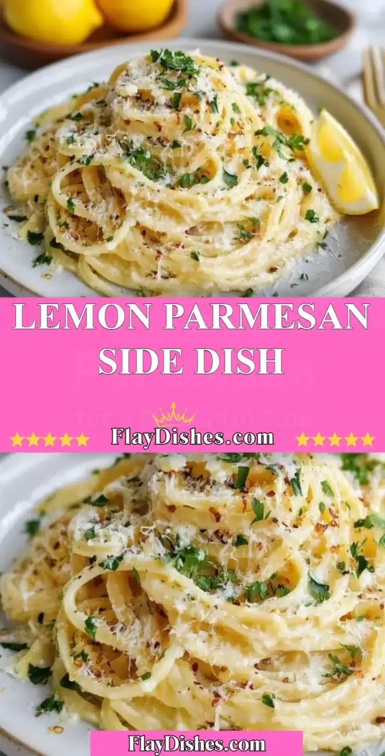 Lemon Parmesan side dish garnished with fresh herbs