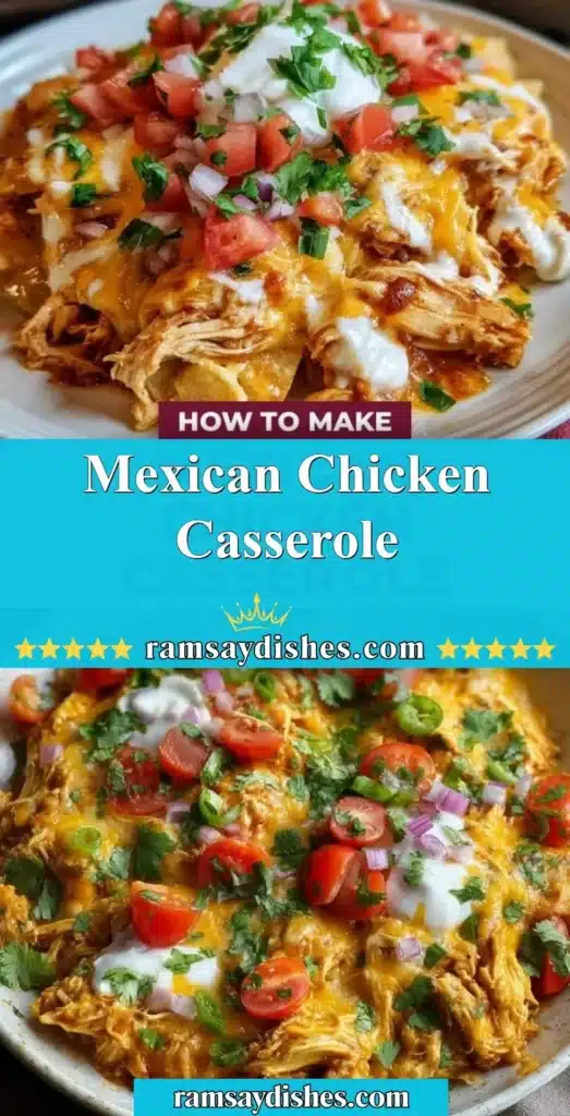 Delicious Mexican Chicken Casserole with layers of cheese and spices