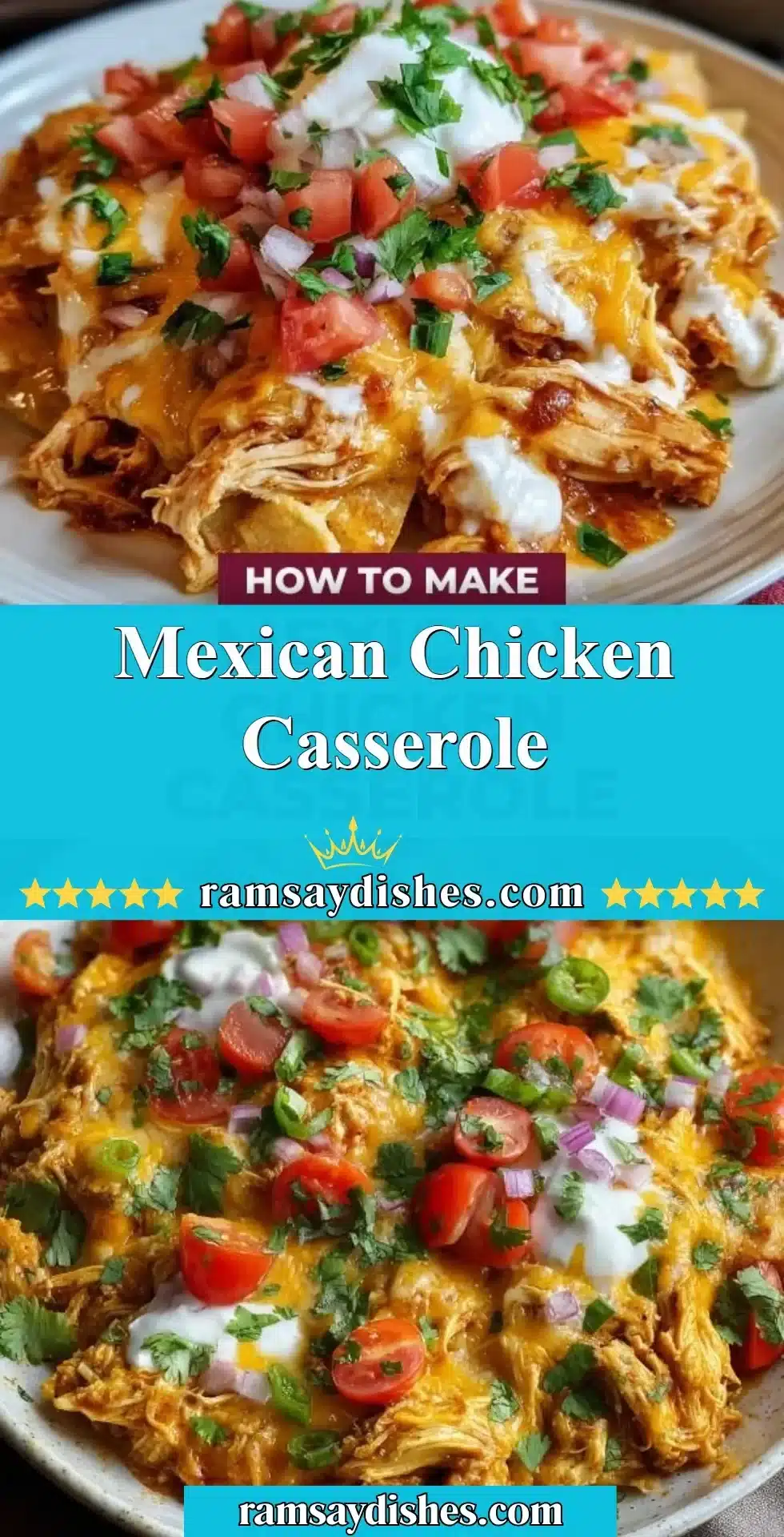 Mexican Chicken Casserole 2 Delicious Mexican Chicken Casserole with layers of cheese and spices