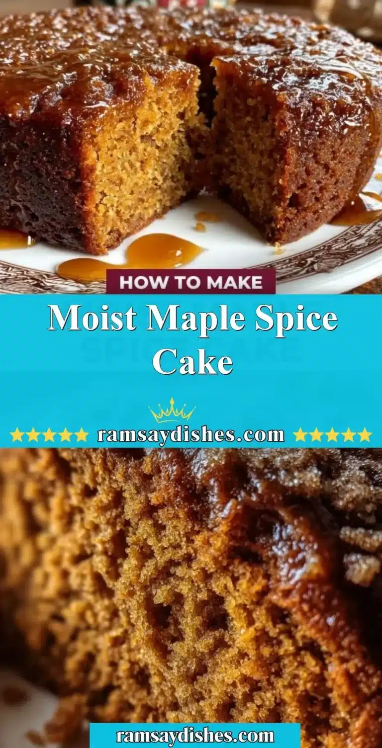 Moist Maple Spice Cake 5 Deliciously moist maple spice cake topped with creamy frosting and cinnamon.