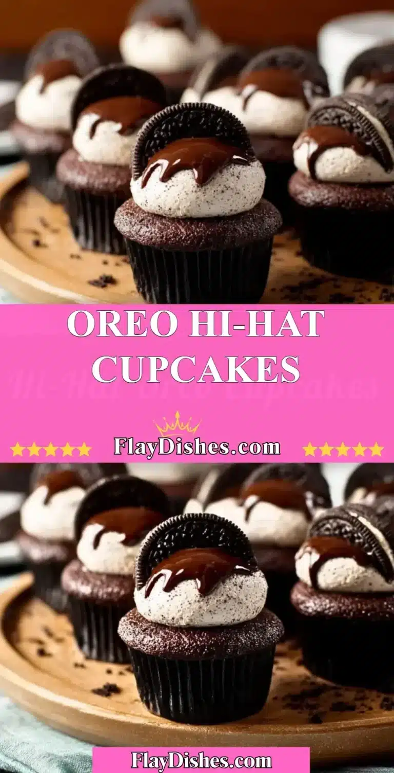 Oreo Hi-Hat Cupcakes 7 Oreo Hi-Hat Cupcakes topped with chocolate and meringue