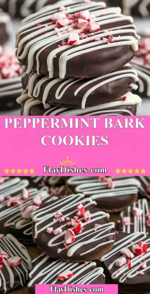 Plate of delicious Peppermint Bark Cookies with festive toppings