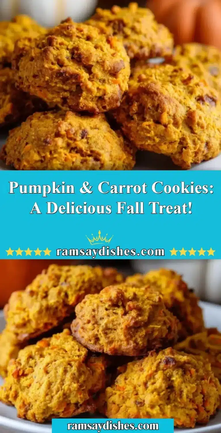 Pumpkin and carrot cookies on a plate, a delicious fall treat.
