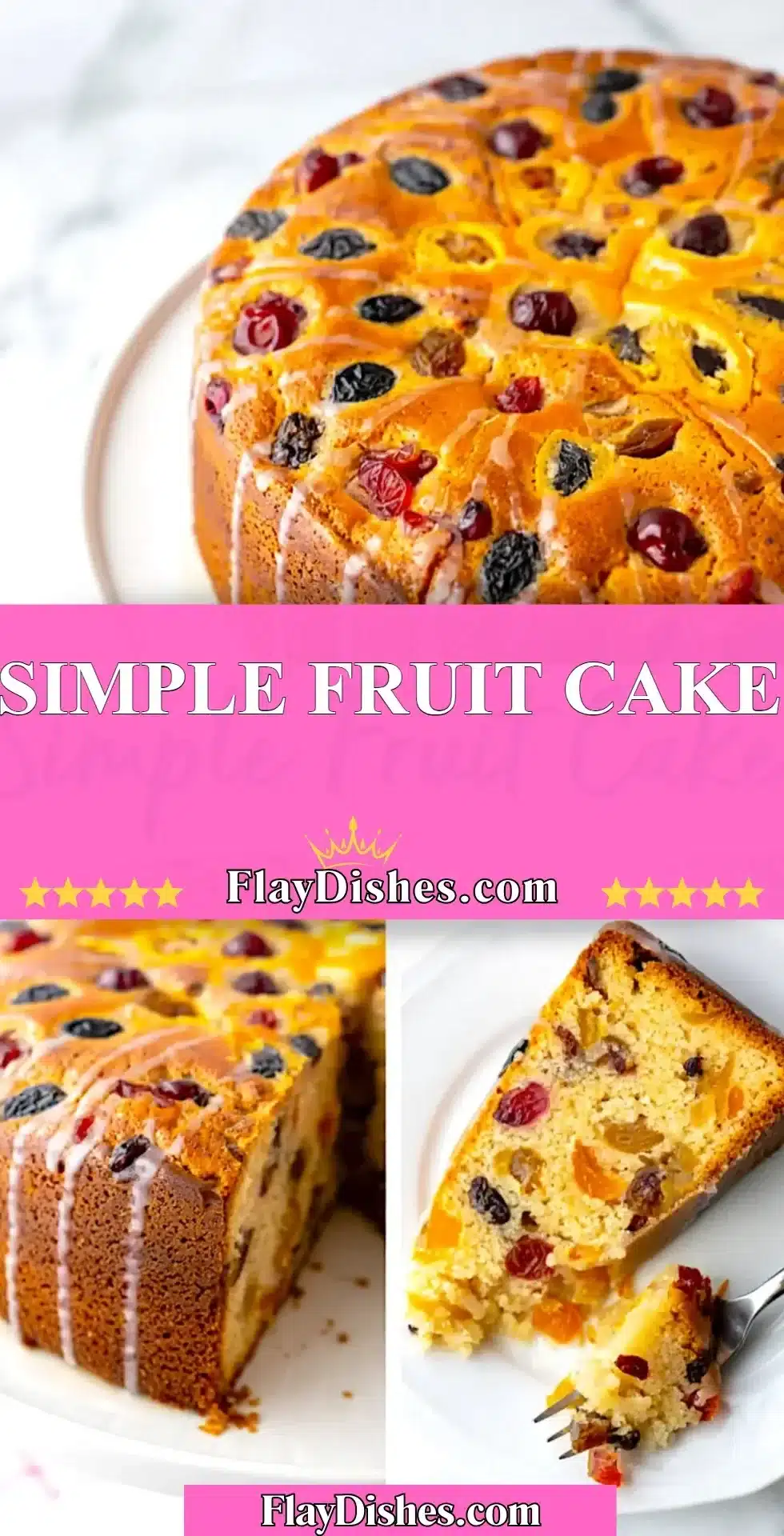 Simple Fruit Cake 2 Simple and delicious fruit cake topped with colorful fruits