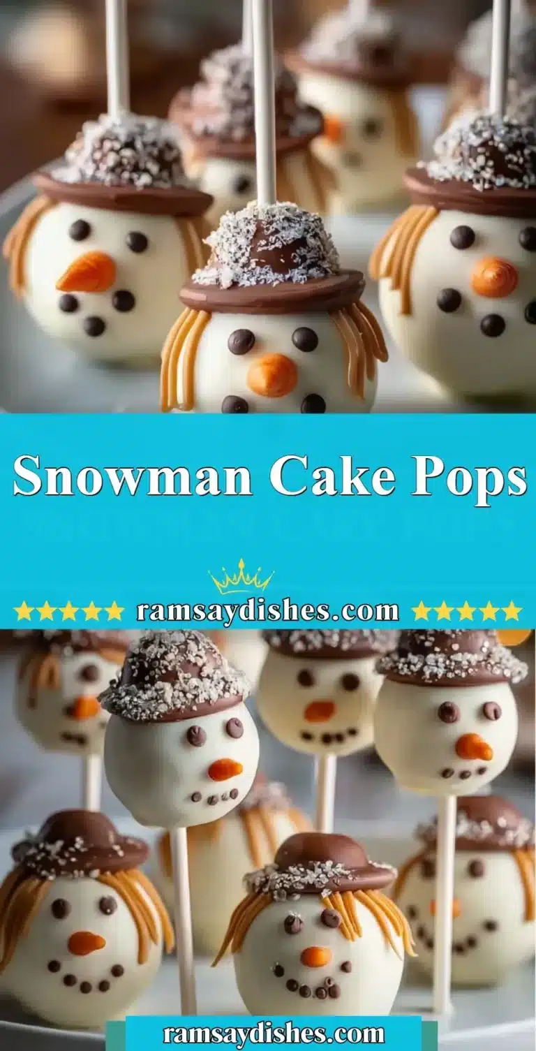 Snowman cake pops decorated for a festive winter treat