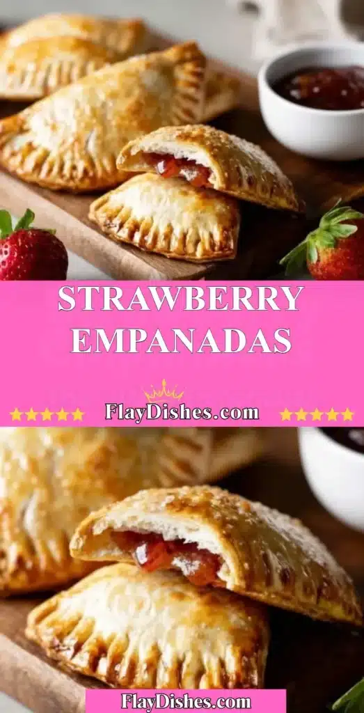 Freshly baked strawberry empanadas with sweet strawberry filling