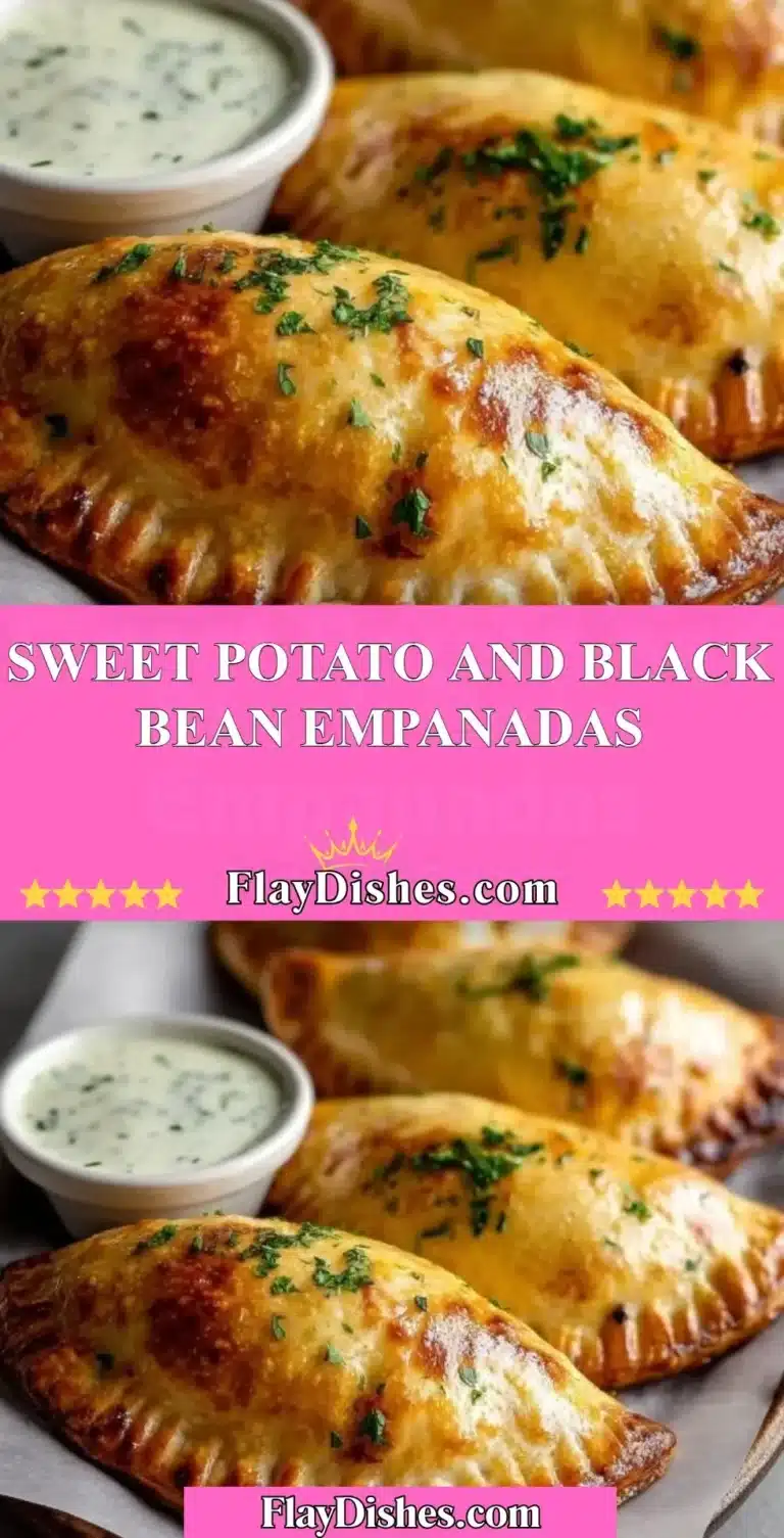 Delicious sweet potato empanadas filled with black beans served on a plate
