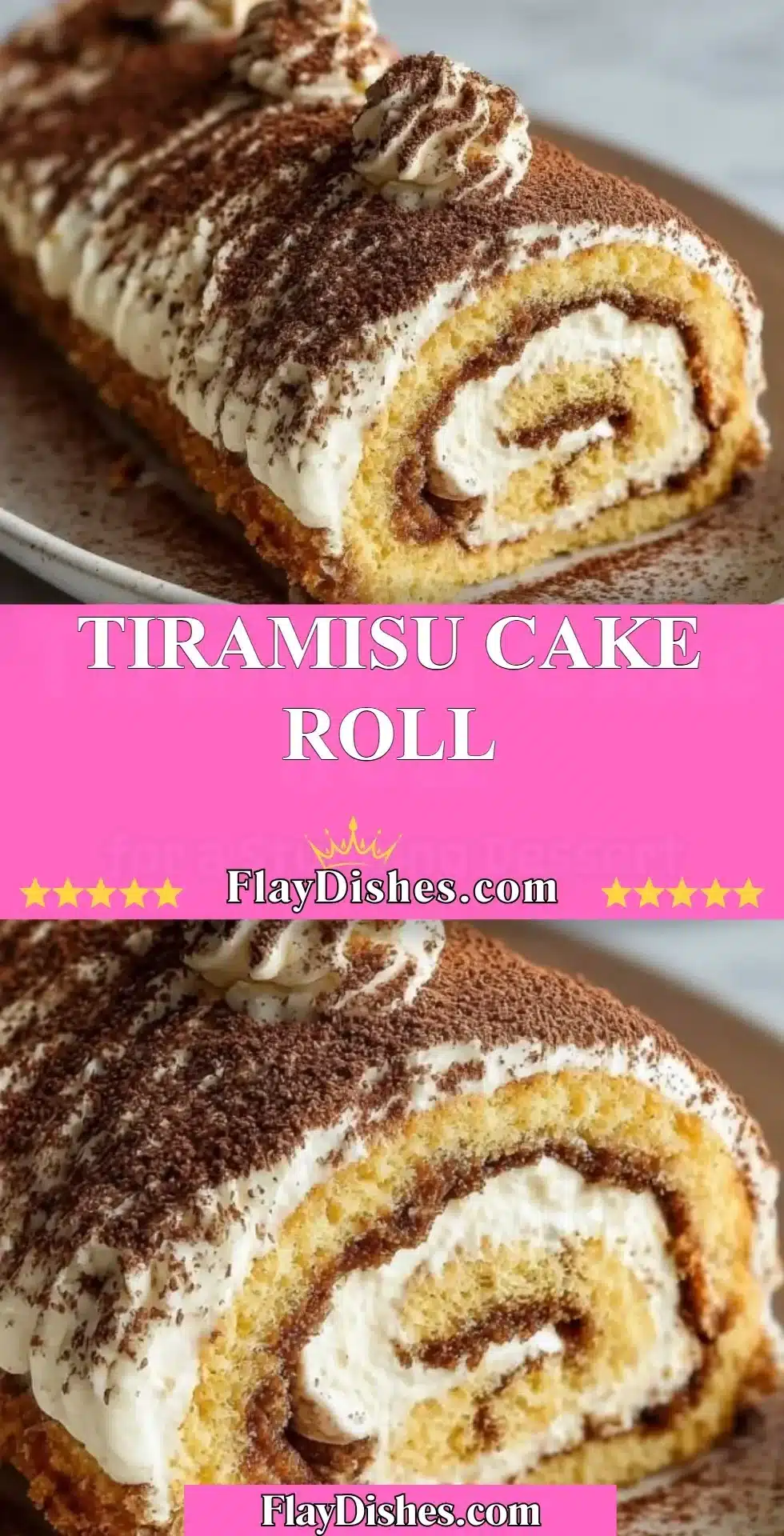 Tiramisu Cake Roll 2 Delicious tiramisu cake roll showcasing layers and creamy coffee flavors.