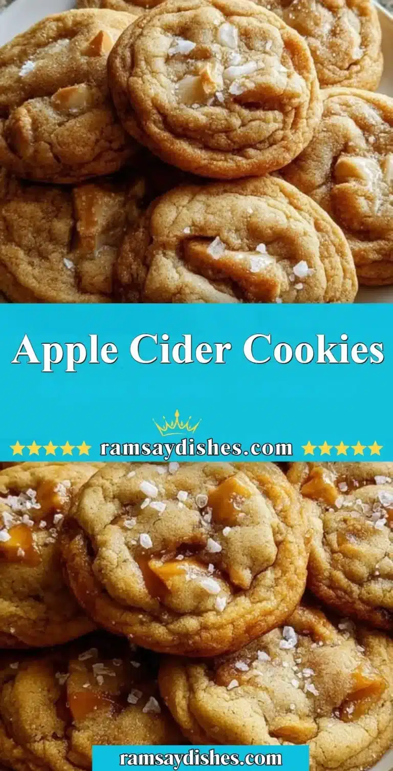 Plate of freshly baked Apple Cider Cookies with a sprinkle of cinnamon.