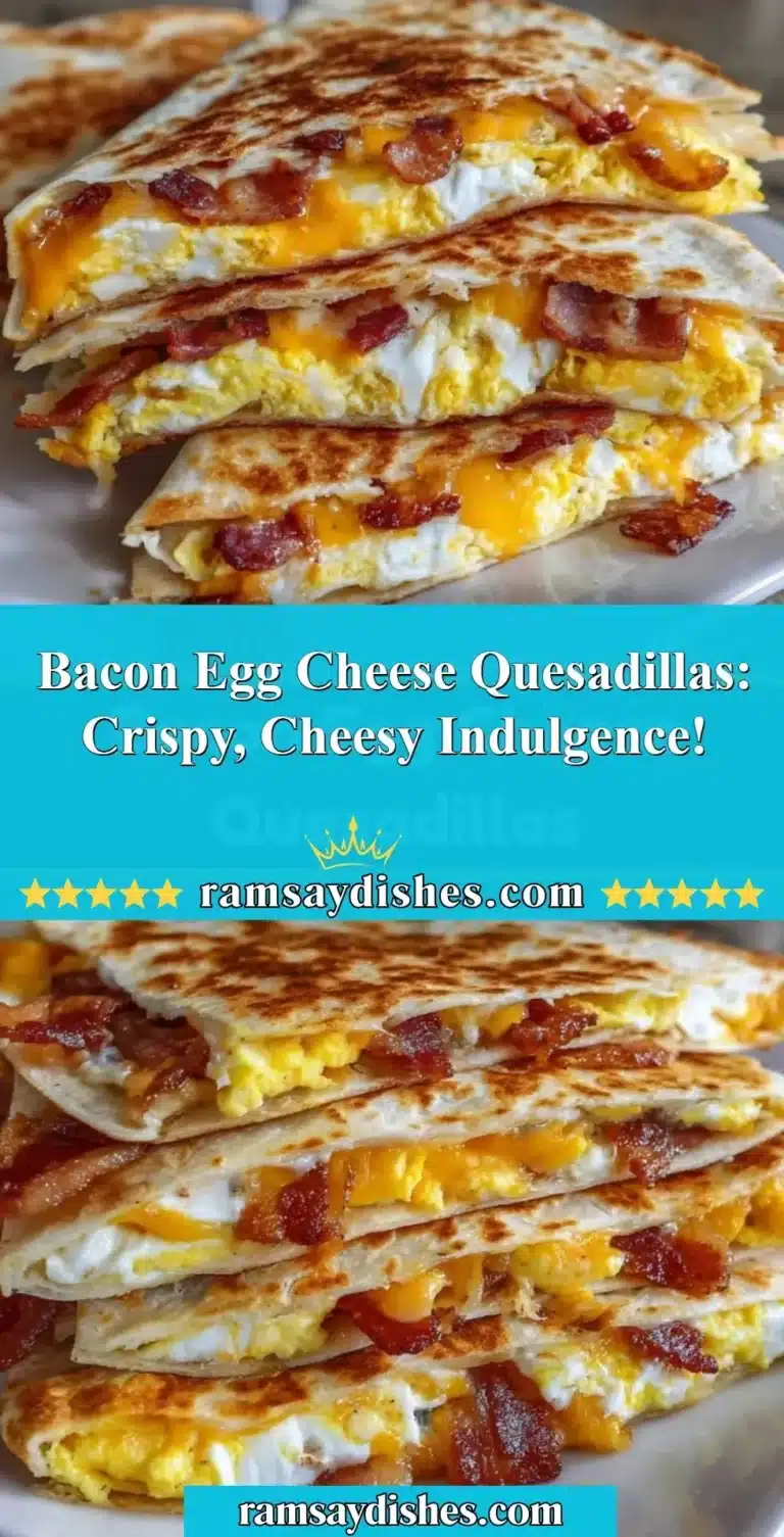 Bacon Egg Cheese Quesadillas: Crispy, Cheesy Indulgence! 8 Delicious Bacon Egg Cheese Quesadillas served on a plate with fresh ingredients