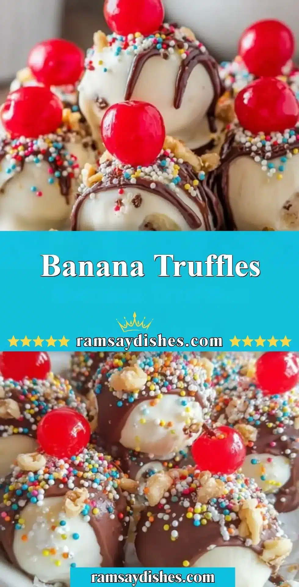 Banana Truffles 2 Delicious homemade banana truffles made with ripe bananas and chocolate.