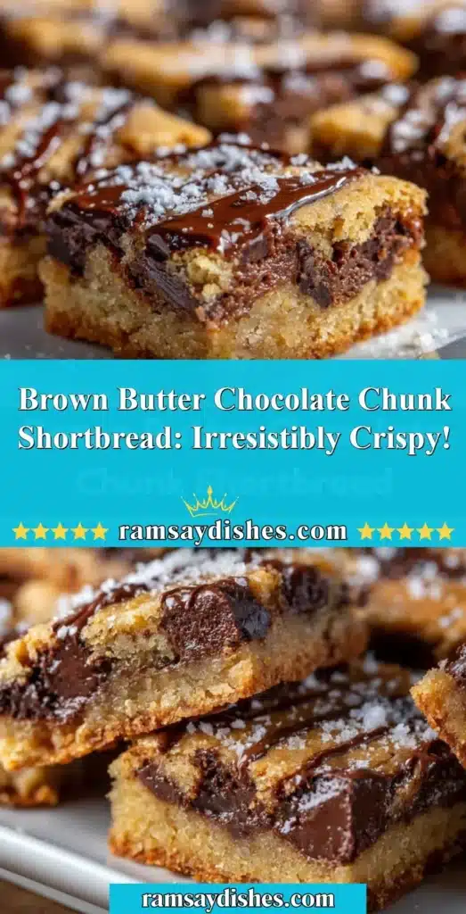 Delicious brown butter chocolate chunk shortbread cookies on a plate