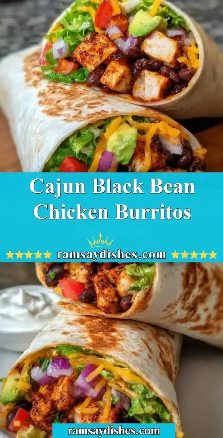 Cajun black bean chicken burritos with fresh ingredients on a plate