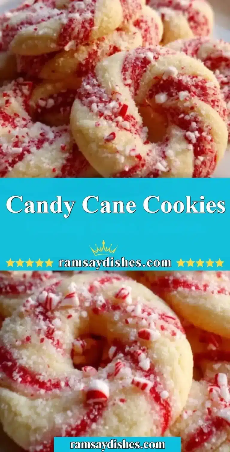 Candy Cane Cookies 5 A plate of festive Candy Cane Cookies decorated with red and white stripes.