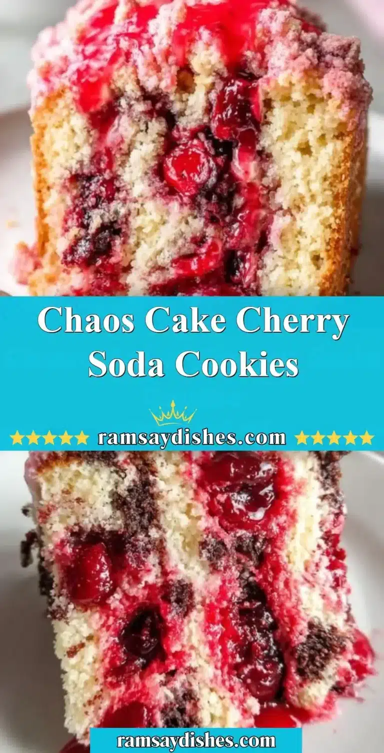 Chaos Cake Cherry Soda Cookies with colorful frosting and sprinkles