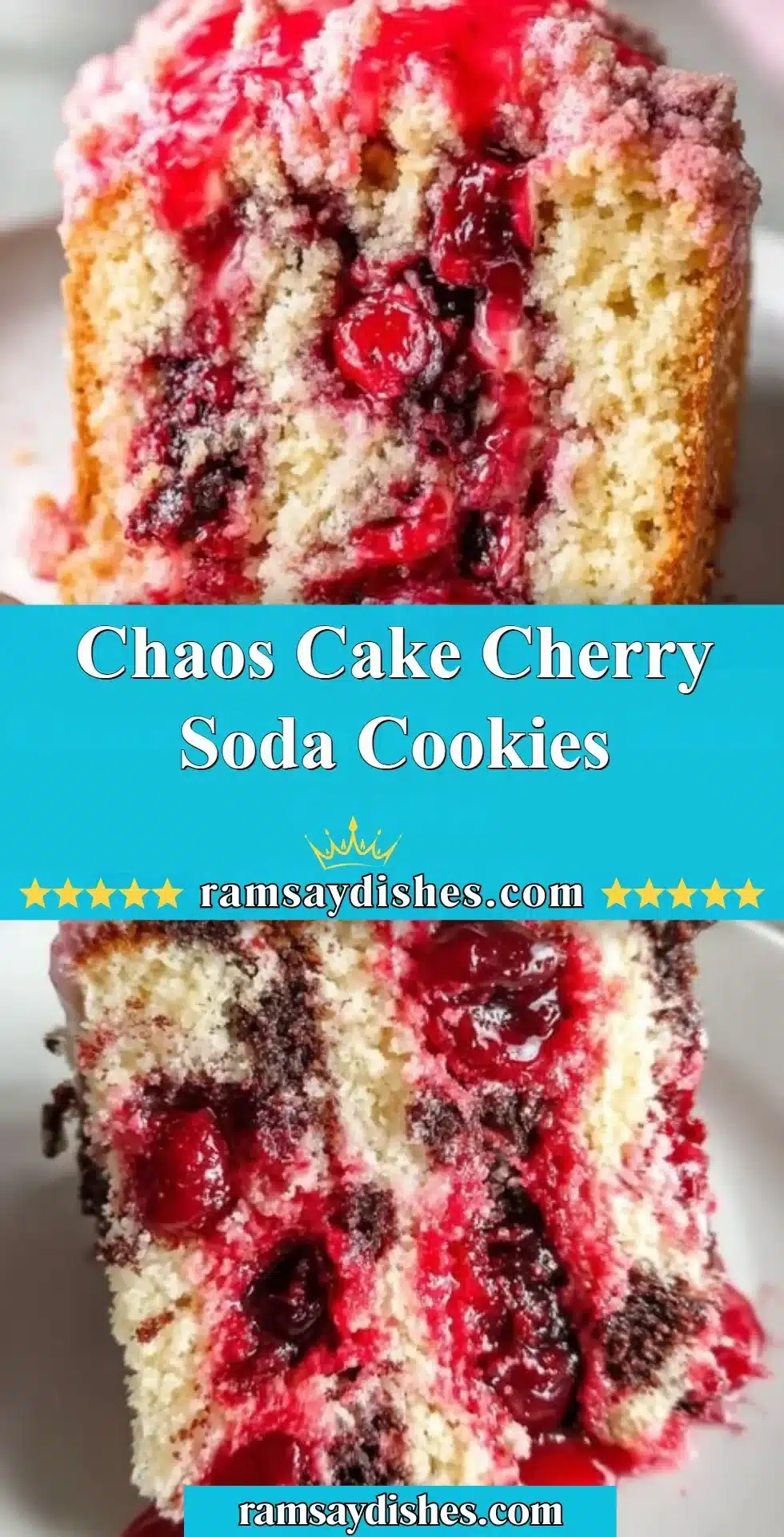 Chaos Cake Cherry Soda Cookies 2 Chaos Cake Cherry Soda Cookies with colorful frosting and sprinkles