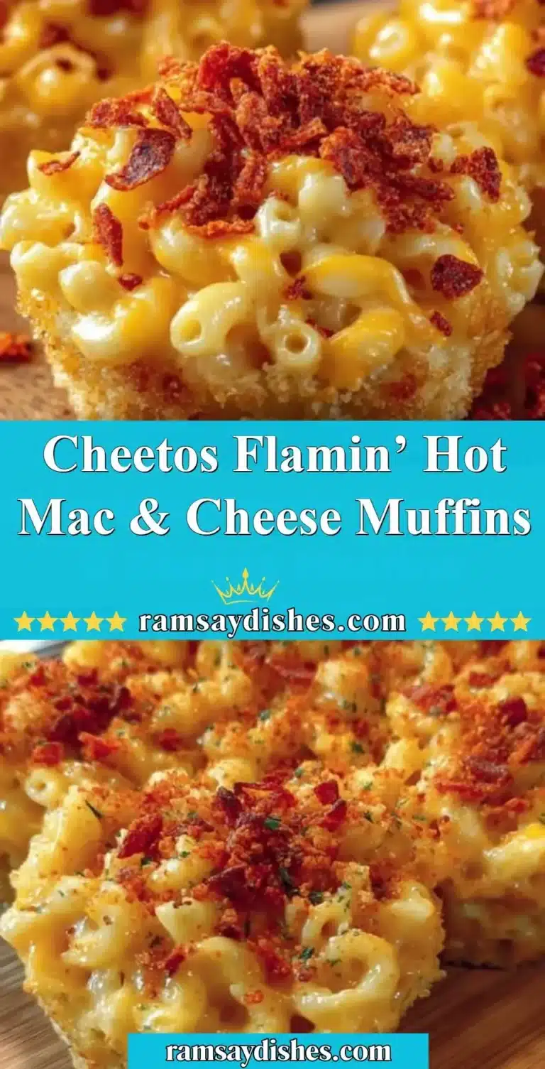 Cheetos Flamin’ Hot Mac & Cheese Muffins 7 Cheetos Flamin' Hot Mac & Cheese Muffins on a plate