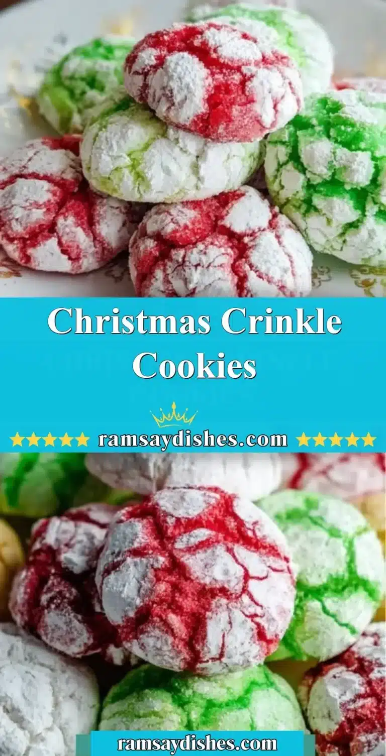 Christmas Crinkle Cookies 4 Deliciously baked Christmas Crinkle Cookies dusted with powdered sugar.