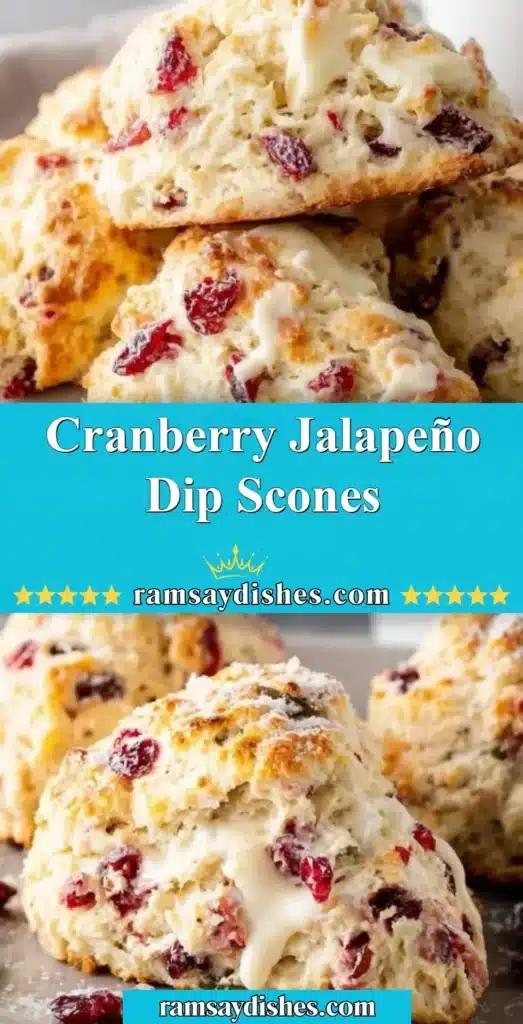 Cranberry Jalapeño Dip Scones served on a platter